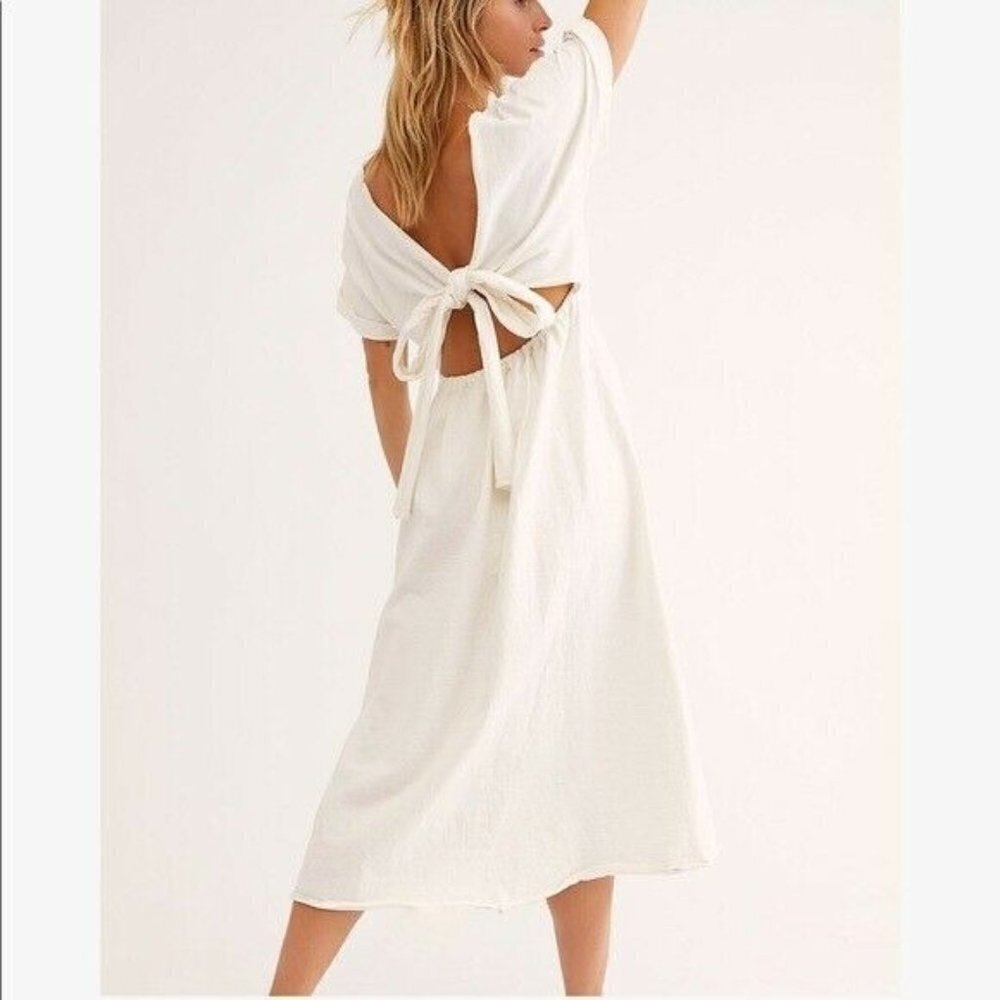 Free People FP Beach White Sorrento Midi Dress Size Small NEW